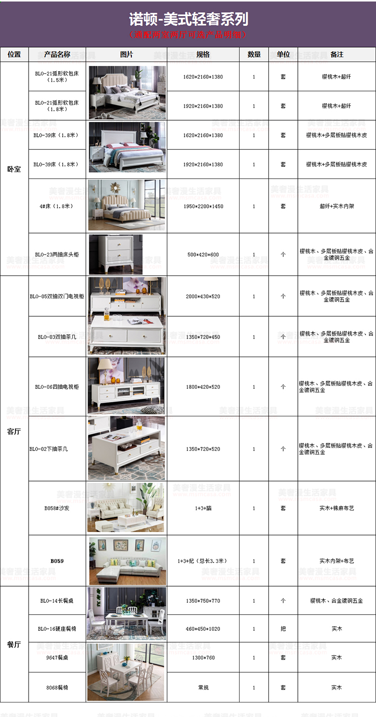 美奢漫美式轻奢诺顿系列